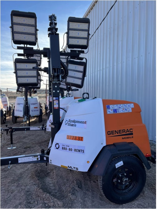 2023 Generac MLT2 Diesel, Flex Switch 120V Input, Powerzone Controller, 
(4) 320W LED Lights, 4kW Generator, 39.9 Gal Fuel Tank, 2" Ball, T3