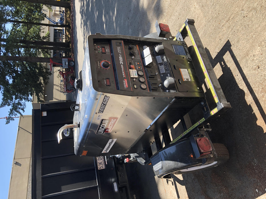 2019 Lincoln Electric Vantage 322 Welder Ready-Pak 3, Two wheel trailer, Fender and Light kit, Cable Rack