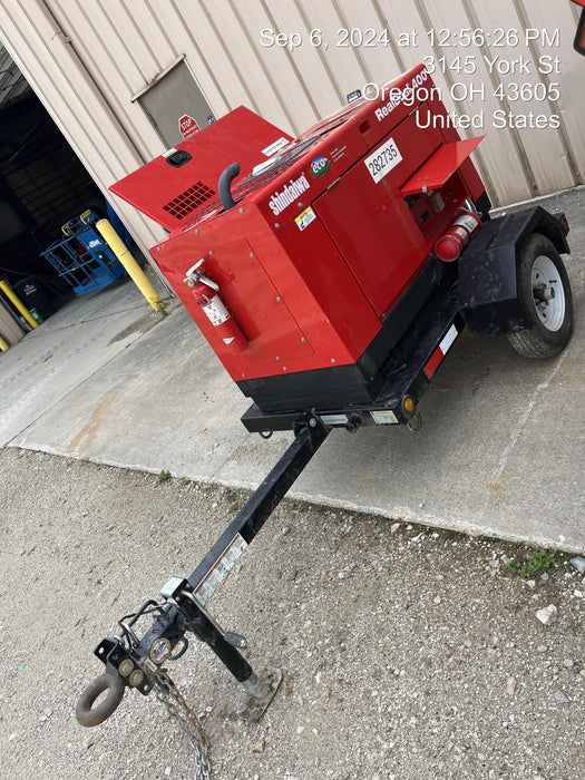 2022 Shindaiwa DGW400MDL Kubota D902 Engine, 23 HP, Dual Op Welder, Wire, Arc, Droop Stick, Tig, and CC Stick Functionality, Simulphase, 3 Phase and 1 Phase Gen Output, Single Axle NB Trlr, Slr Trckl Chrg 12V 12W, Fire Ext