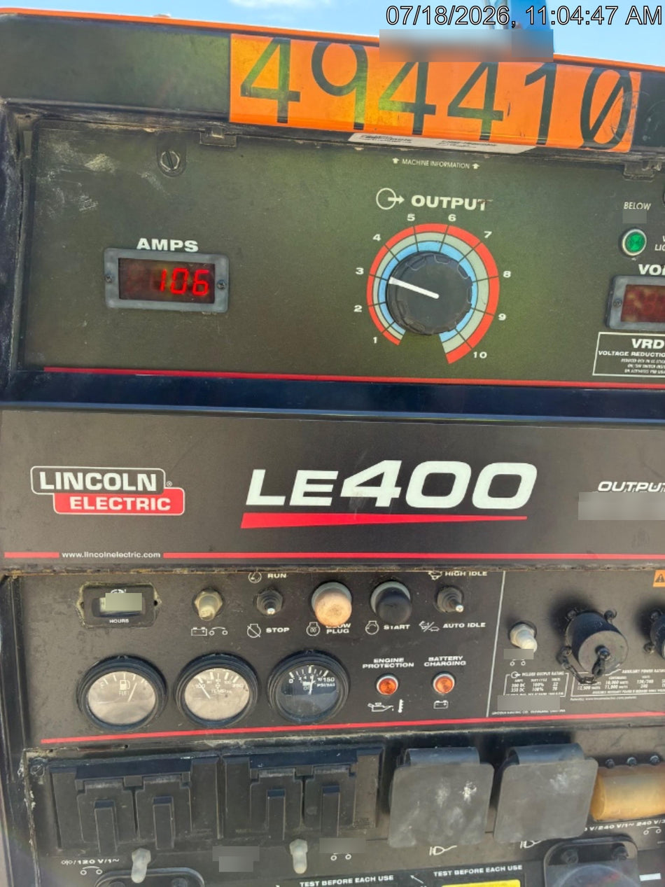 2025 Lincoln Electric LE400 Diesel, Kubota V1505, 22 HP, Trlr, Cable Rack, Light Kit, ES Decals, T3