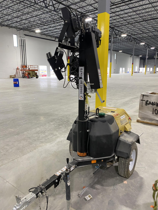 2021 Allmand NLV3GR (4) LED Light Fixture 350W, 23' Vertical Mast, 3kW Prime, Towable, Deep Sea L401, Leveling Jacks, Yanmar T4F 5.8hp