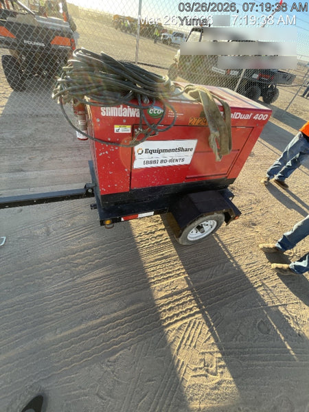 2022 Shindaiwa DGW400MDL Kubota D902 Engine, 23 HP, Dual Op Welder, Wire, Arc, Droop Stick, Tig, and CC Stick Functionality, Simulphase, 3 Phase and 1 Phase Gen Output, Single Axle NB Trlr, Slr Trckl Chrg 12V 12W, Fire Ext