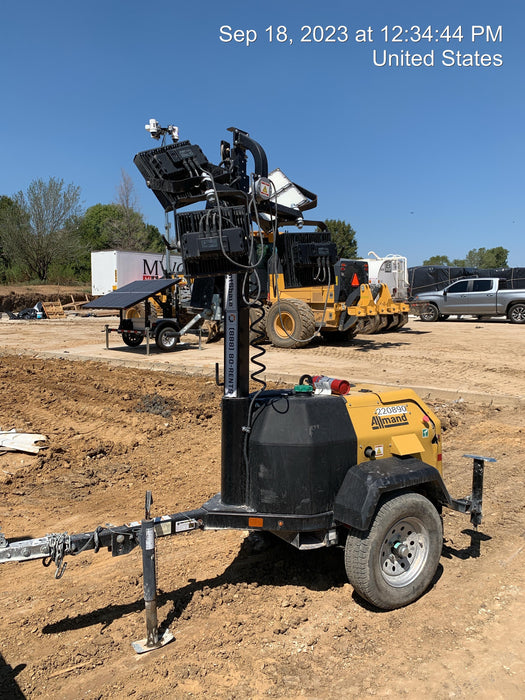 2022 Allmand NLV3GR (4) LED Light Fixture 350W, 23' Vertical Mast, 3kW Prime, Towable, Deep Sea L401, Leveling Jacks, Yanmar T4F 5.8hp