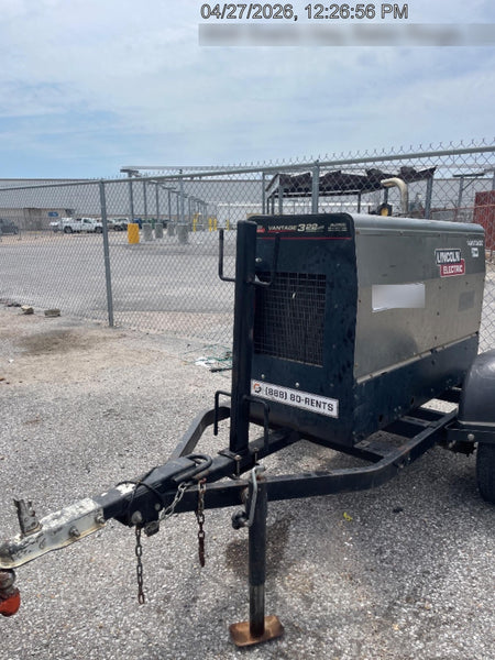 2019 Lincoln Electric Vantage 322 Ready-Pak 3, Two Wheel Trailer, Fender and Light Kit, Cable Rack
