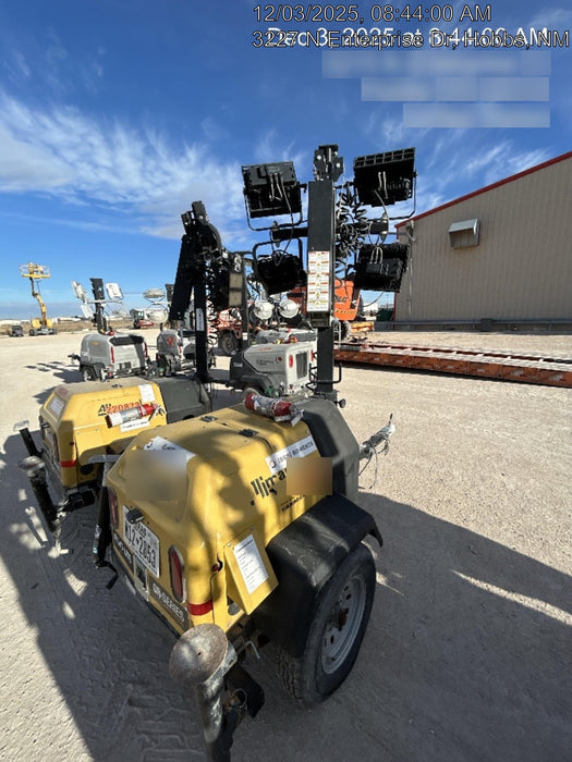 2022 Allmand NLV3GR (4) LED Light Fixture 350W, 23' Vertical Mast, 3kW Prime, Towable, ES Decals, T3