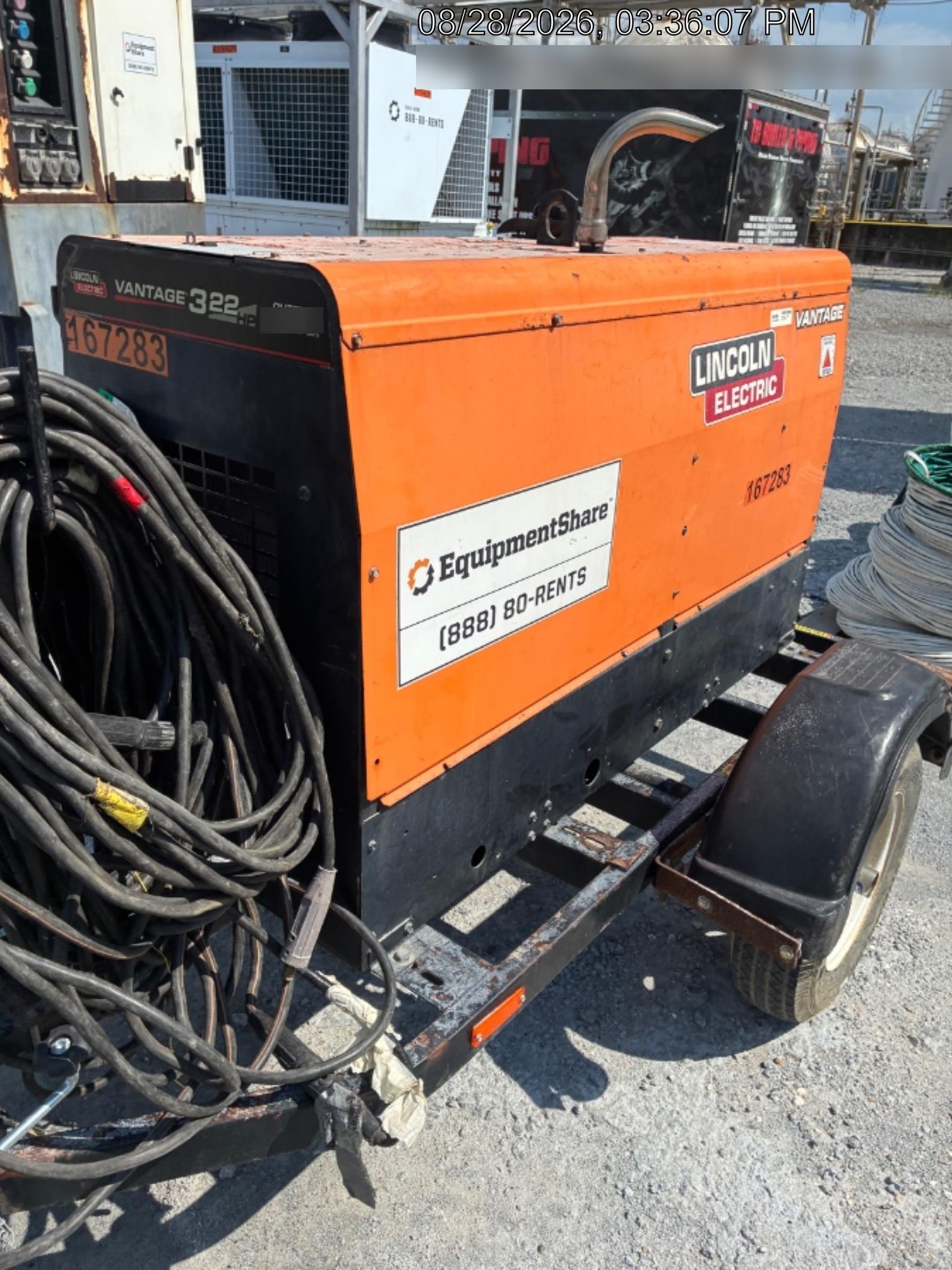 2021 Lincoln Electric Vantage 322 Vantage 322 Ready Pak 3 w/ Decals, ORANGE (includes trailer, cable rack, fender light kit) NO Telematics