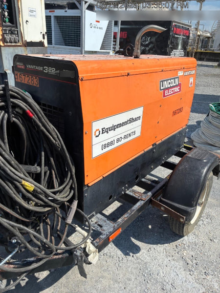2021 Lincoln Electric Vantage 322 Vantage 322 Ready Pak 3 w/ Decals, ORANGE (includes trailer, cable rack, fender light kit) NO Telematics