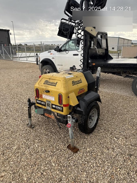 2022 Allmand NLV3GR (4) LED Light Fixture 350W, 23' Vertical Mast, 3kW Prime, Towable, ES Decals, T3