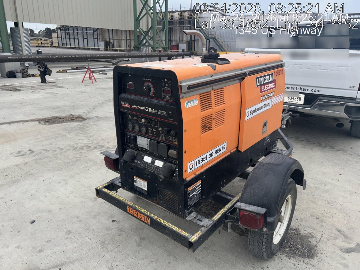 2021 Lincoln Electric Vantage 322 Vantage 322 Ready Pak 3 w/ Decals, ORANGE (includes trailer, cable rack, fender light kit) NO Telematics