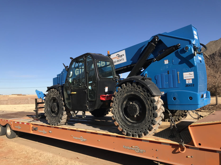2019 Genie GTH-1056 Cab/Heat/AC, Solid RT Tires, LED Work Lights, Beacon 60" QA Carriage, 60" Forks