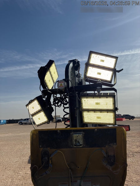 2021 Allmand NLV3GR (4) LED Light Fixture 350W, 23' Vertical Mast, 3kW Prime, Towable, Deep Sea L401, Leveling Jacks, Yanmar T4F 5.8hp