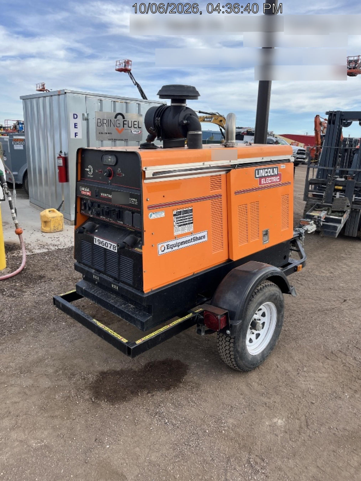 2021 Lincoln Electric Vantage 549X Ready Pak 3, ORANGE (includes trailer, cable rack, fender light kit)
