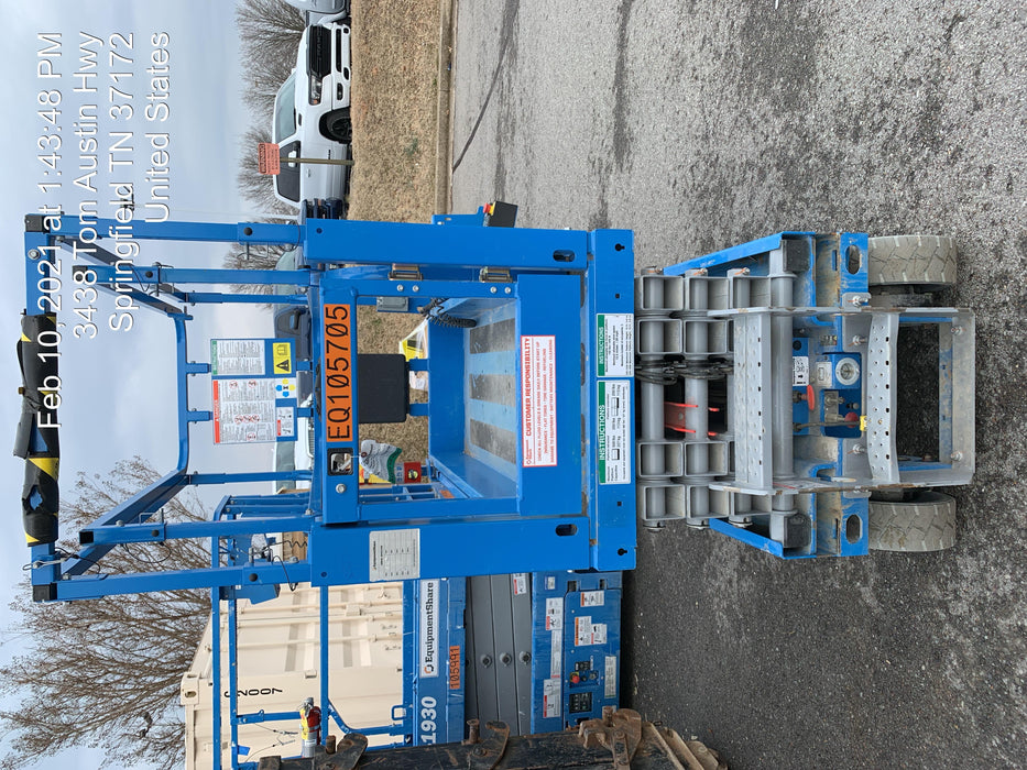 2020 Genie GS-1930 Solid Non Marking Tires, Beacon, Folding rails with half height swing gate