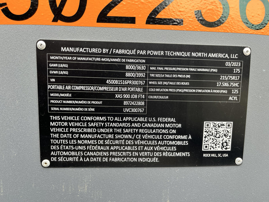 2023 ATLAS COPCO XAS 900