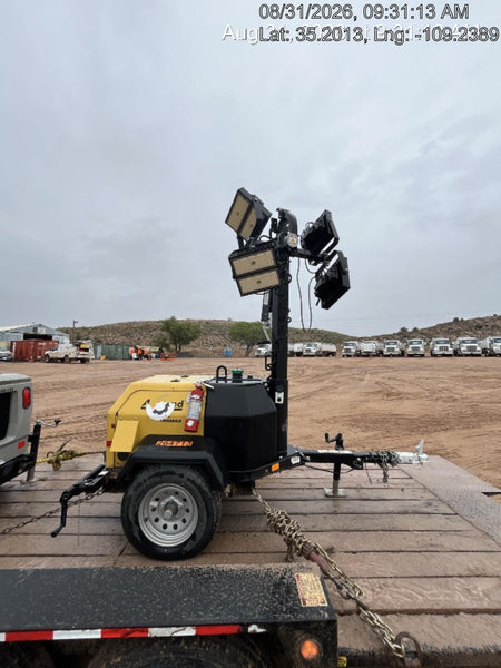 2022 Allmand NLV3GR (4) LED Light Fixture 350W, 23' Vertical Mast, 3kW Prime, Towable, ES Decals, T3