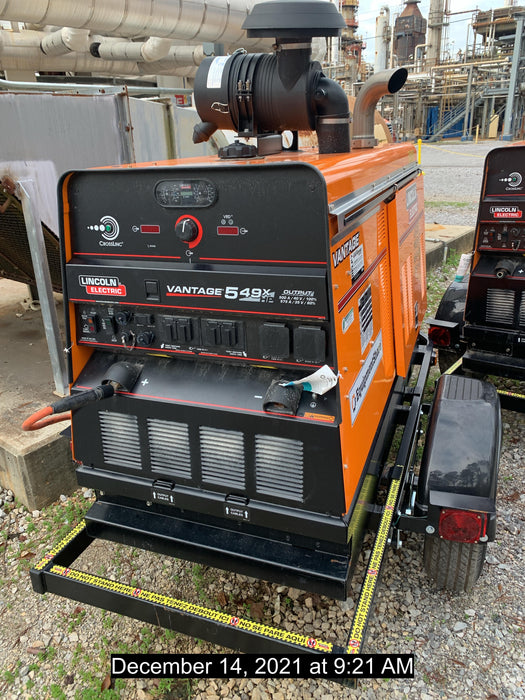 2021 Lincoln Electric Vantage 549X Ready Pak 3, ORANGE (includes trailer, cable rack, fender light kit)