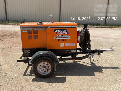 2021 Lincoln Electric Vantage 322 Vantage 322 Ready Pak 3 w/ Telematics & Decals, ORANGE (includes trailer, cable rack, fender light kit)