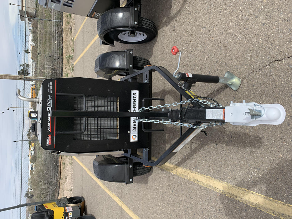 2019 Lincoln Electric Vantage 322 Welder Ready-Pak 3, Two wheel trailer, Fender and Light kit, Cable Rack