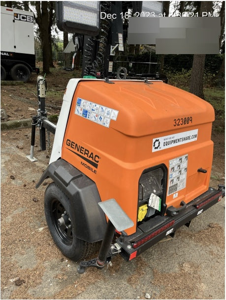 2023 Generac MLT2 Diesel, Flex Switch 120V Input, Powerzone Controller, (4) 320W LED Lights, 4kW Generator, 39.9 Gal Fuel Tank, 2" Ball, T3