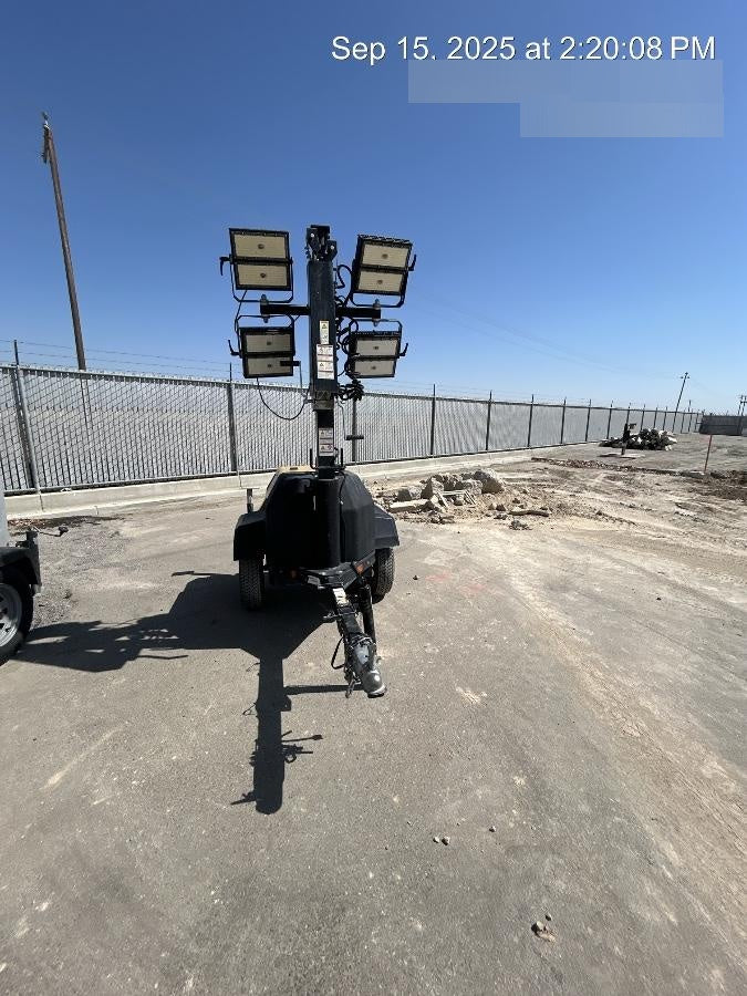 Allmand NLV3GR (4) LED Light Fixture 350W, 23' Vertical Mast, 3kW Prime, Towable, Deep Sea L401, Leveling Jacks, Yanmar T4F 5.8hp