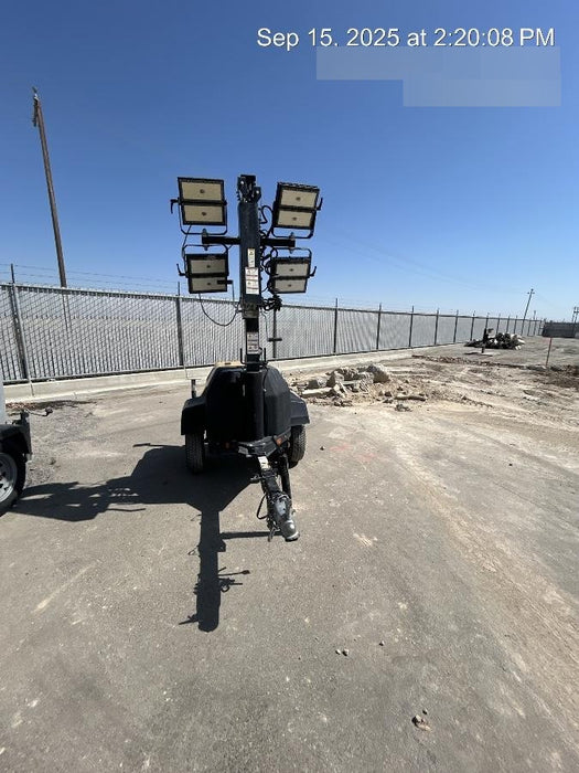 Allmand NLV3GR (4) LED Light Fixture 350W, 23' Vertical Mast, 3kW Prime, Towable, Deep Sea L401, Leveling Jacks, Yanmar T4F 5.8hp