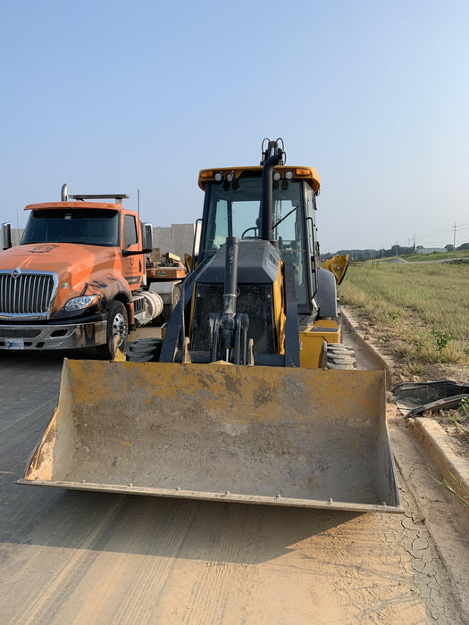 2020 John Deere 410L - Extendable Stick Cab/Heat/Air, 4WD, Extendable Stick, Pilot Controls, 2 Way Hydraulics, TAG Manual QC