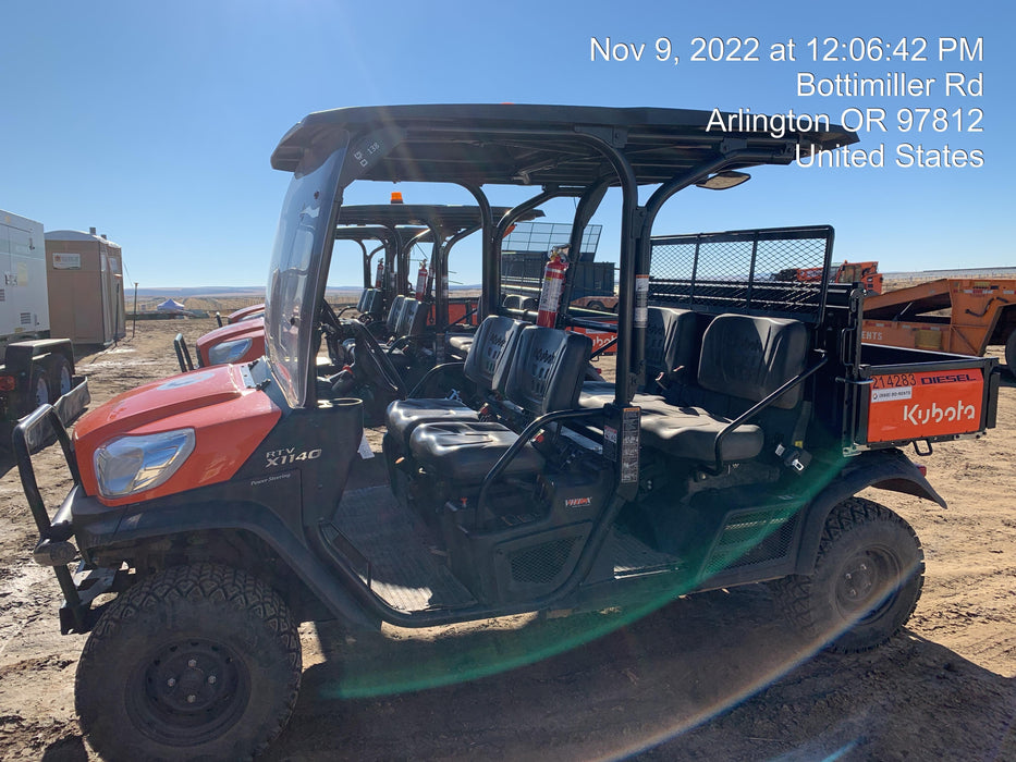 2022 Kubota RTV-X1140W-H Plastic Canopy, Windshield Acrylic Clear, LED Strobe Light, Wire Harness Kit, Back up Alarm