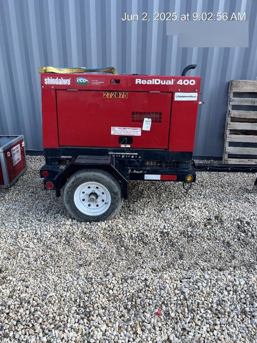 2022 Shindaiwa DGW400MDL Kubota D902 Engine, 23 HP, Dual Op Welder, Wire, Arc, Droop Stick, Tig, and CC Stick Functionality, Simulphase, 3 Phase and 1 Phase Gen Output, Single Axle NB Trlr, Slr Trckl Chrg 12V 12W, Fire Ext