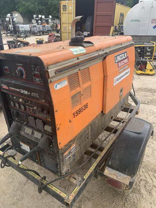 2021 Lincoln Electric Vantage 322 Vantage 322 Ready Pak 3 w/ Decals, ORANGE (includes trailer, cable rack, fender light kit) NO Telematics