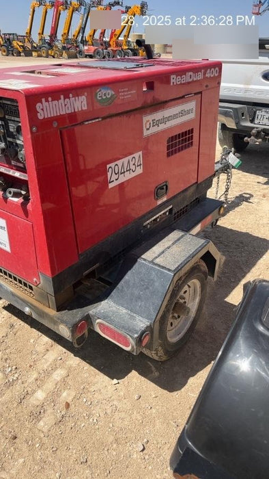 2023 Shindaiwa DGW400MDL Kubota D902 Engine, 23 HP, Dual Op Welder, Wire, Arc, Droop Stick, Tig, and CC Stick Functionality, Simulphase, 3 Phase and 1 Phase Gen Output, Single Axle NB Trlr, Slr Trckl Chrg 12V 12W, Fire Ext