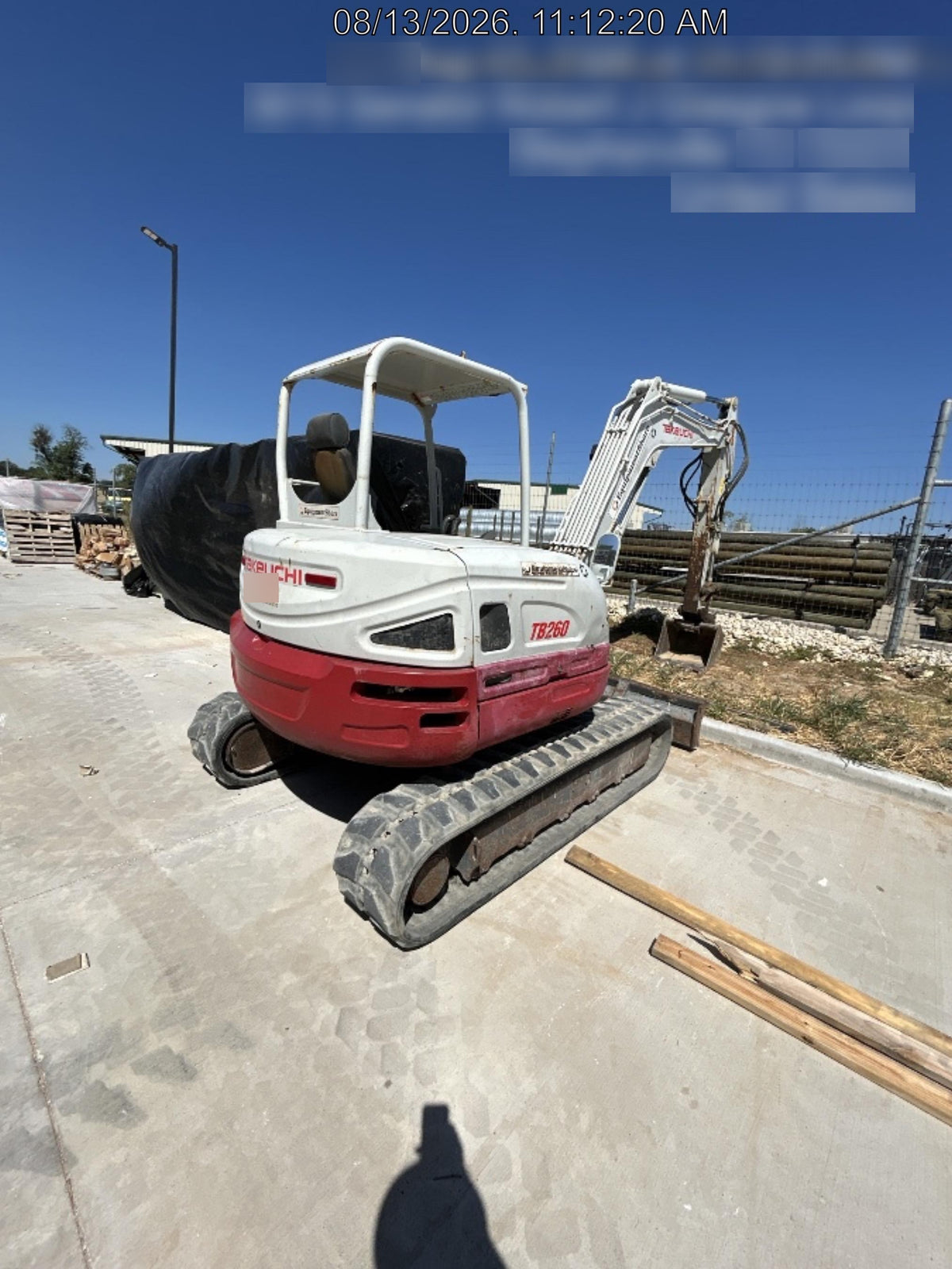 2019 Takeuchi TB260 Takeuchi TB260 Canopy w/Rubber Tracks, Auxiliary Hydraulics, Standard Blade, Manual QC