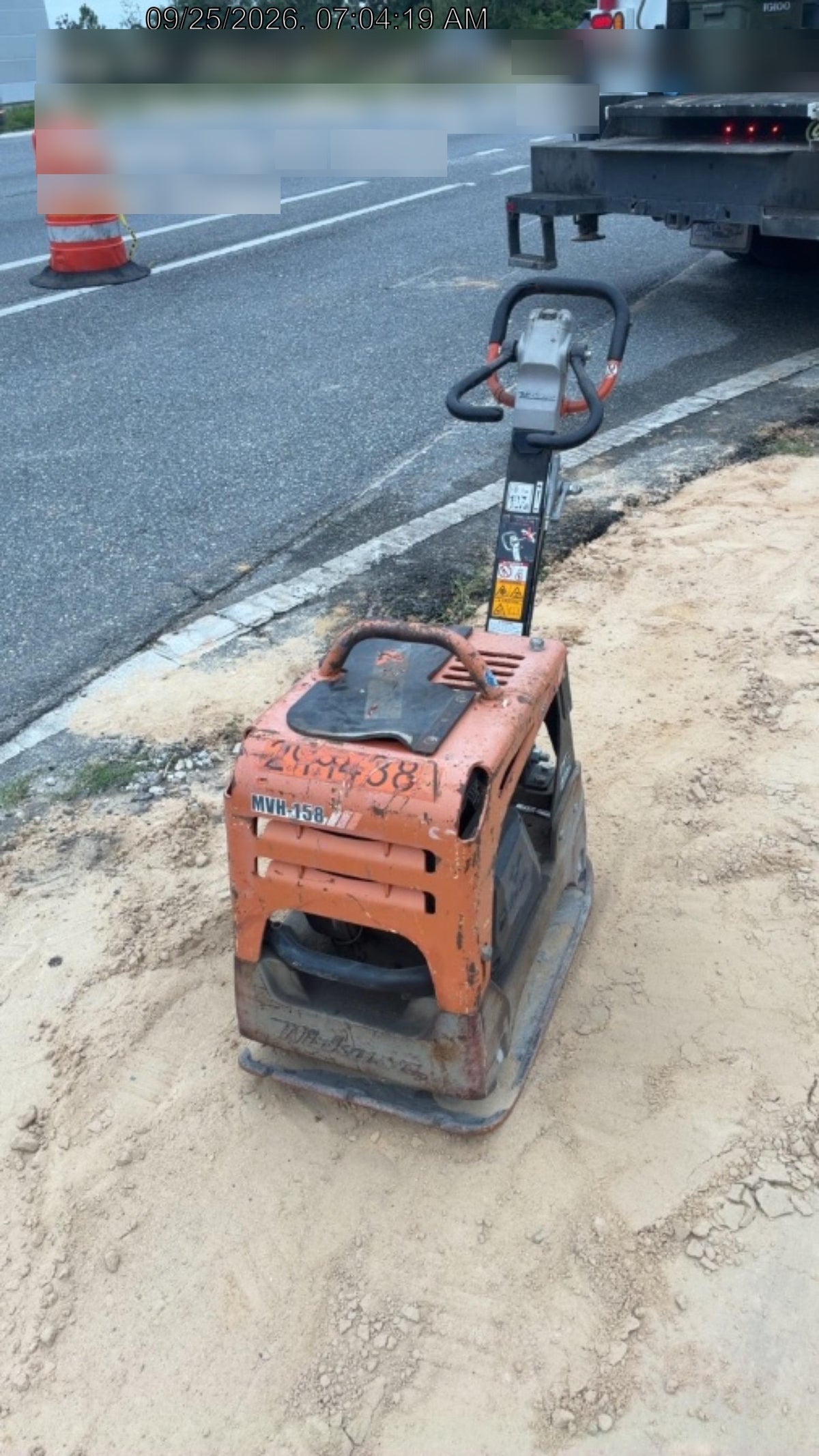 2023 Multiquip MVH158 Honda GX200, 17" Plate, Gas