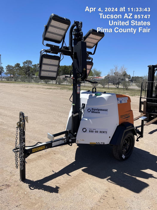 2024 Generac MLT2 Diesel, Flex Switch 120V Input, Powerzone Controller, 
(4) 320W LED Lights, 4kW Generator, 39.9 Gal Fuel Tank, 2" Ball, T3