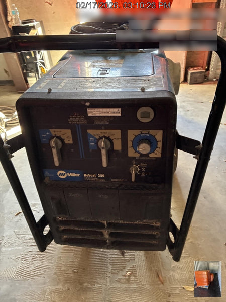 2020 Miller Electric BOBCAT 250 Part #951600 PKG-250 amp Propane Welder, Standard w/Running Gear, Bracket, Hos