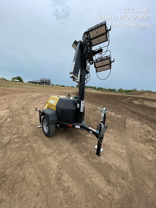 2022 Allmand NLV3GR (4) LED Light Fixture 350W, 23' Vertical Mast, 3kW Prime, Towable, ES Decals, T3