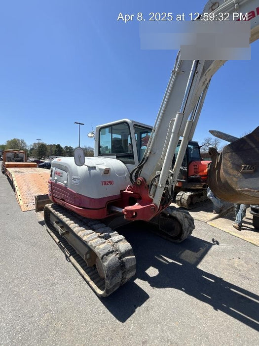2019 Takeuchi TB290 Cab, AC, Rubber Tracks, Dozer Blade, Travel Alarm, Control Pattern Change Valve, Auxiliary Hydraulics w/18" Quick Coupler Bucket with teeth, 6.2 cu. ft. capacity/24" Quick Coupler Bucket with teeth, 8.6 cu. ft. capacity/36" Quick Coupler Bucket with teeth, 13.4 cu. ft. capacity, Quick Coupler, Hydraulic Thumb Installed