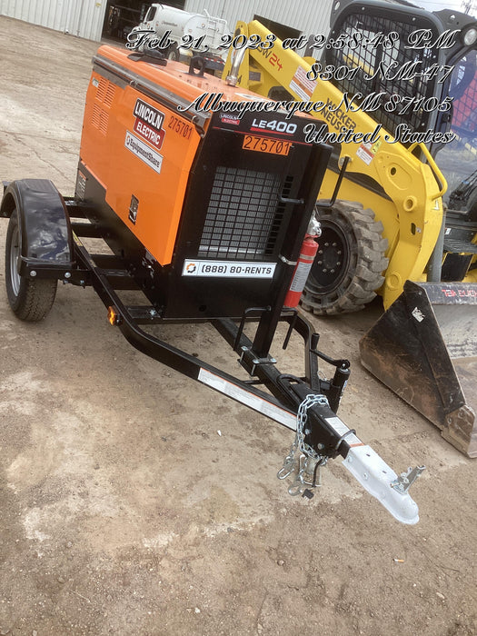 2022 Lincoln Electric LE400 Kubota V1505, Trlr, Cable Rack, Light Kit, ES Decals, T3