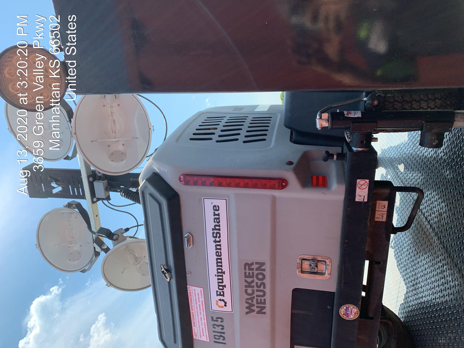 2018 Wacker Neuson LTV6L-MH Wacker Neuson LTV6L Mobile Light Tower w/Fuel Level Sensor Installed