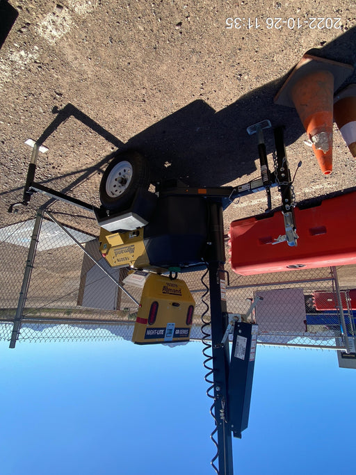 2021 Allmand NLV3GR (4) LED Light Fixture 350W, 23' Vertical Mast, 3kW Prime, Towable, Deep Sea L401, Leveling Jacks, Yanmar T4F 5.8hp