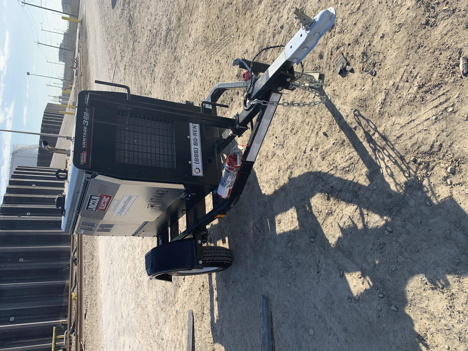 2019 Lincoln Electric Vantage 322 Ready-Pak 3, Two Wheel Trailer, Fender and Light Kit, Cable Rack