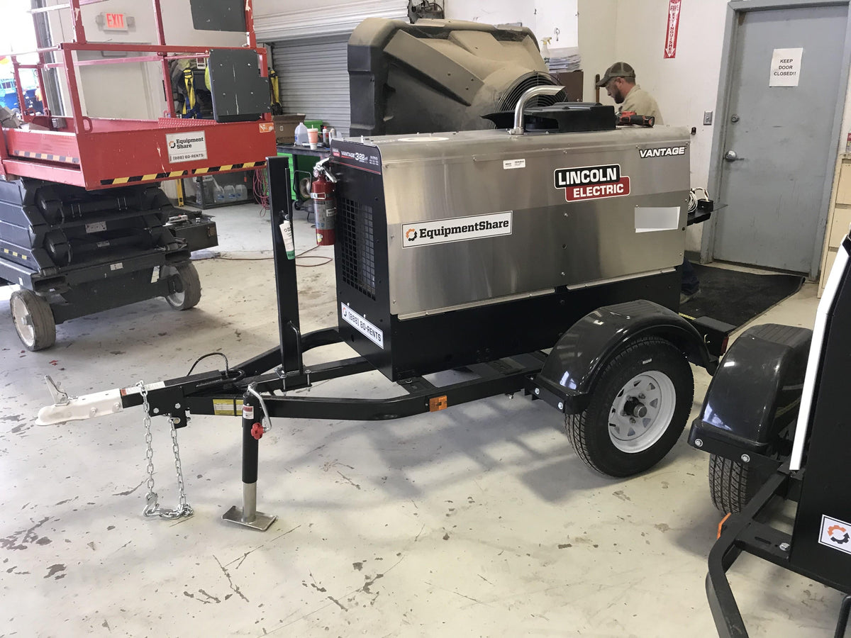 2019 Lincoln Electric Vantage 322 Ready-Pak 3, Two Wheel Trailer, Fender and Light Kit, Cable Rack