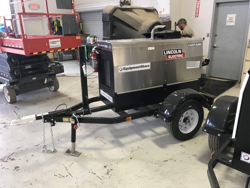 2019 Lincoln Electric Vantage 322 Ready-Pak 3, Two Wheel Trailer, Fender and Light Kit, Cable Rack
