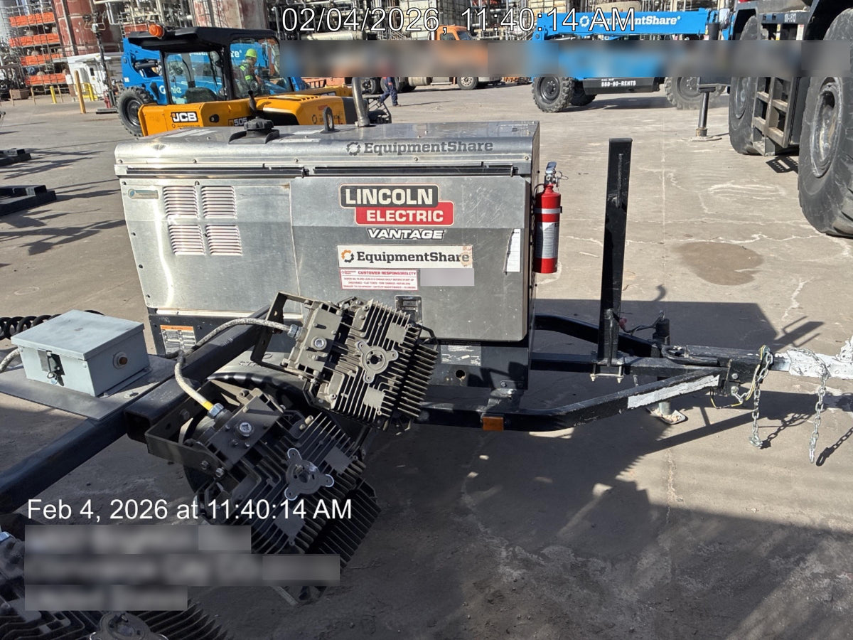 2020 Lincoln Electric Vantage 322 Welder Ready-Pak 3, Two wheel trailer, Fender and Light kit, Cable Rack