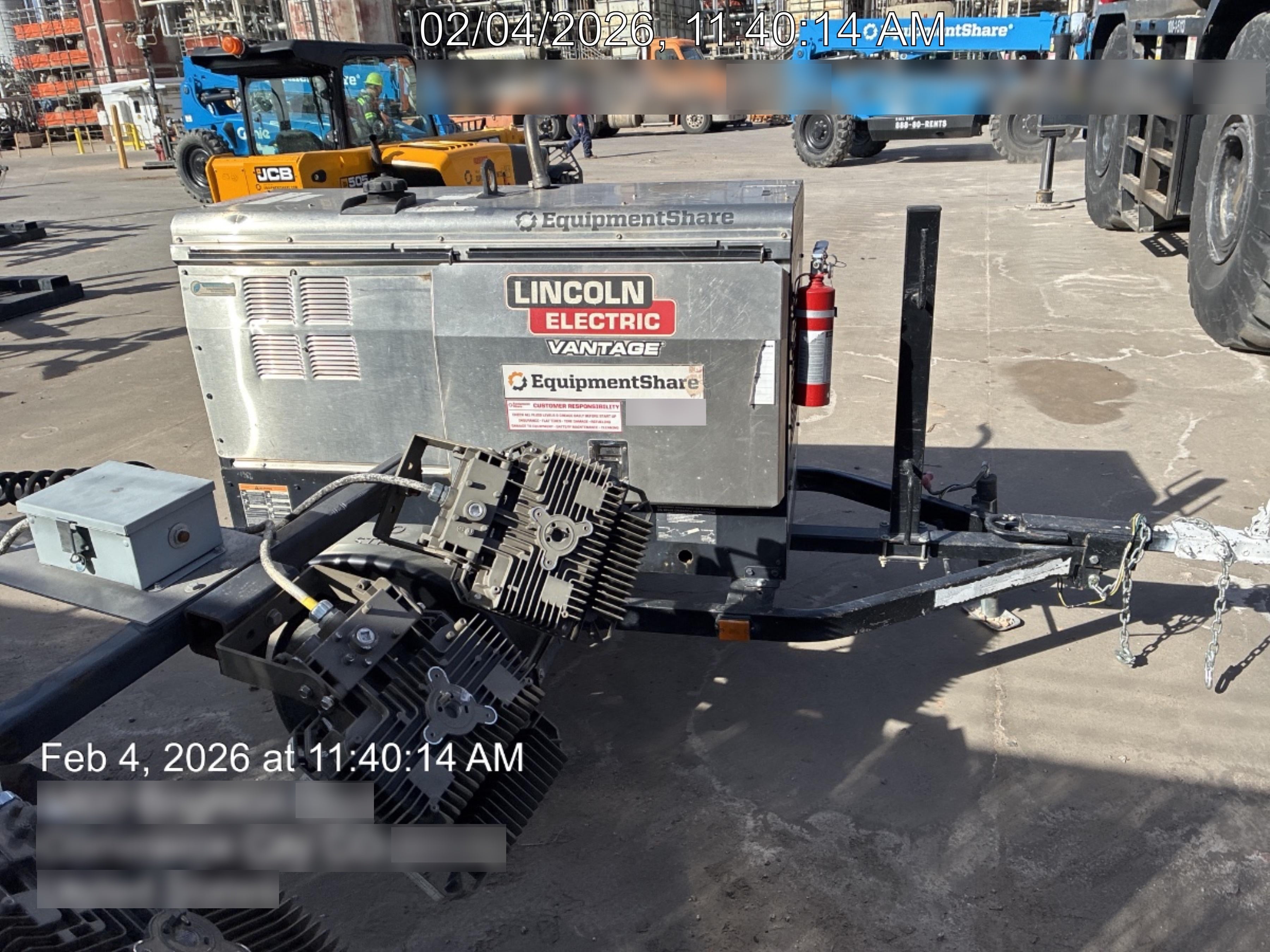 2020 Lincoln Electric Vantage 322 Welder Ready-Pak 3, Two wheel trailer, Fender and Light kit, Cable Rack