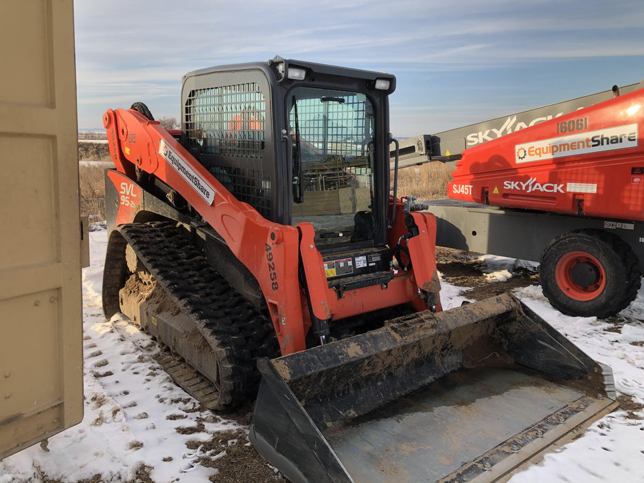 2019 Kubota SVL95-2S Cab/Heat/Air, Standard Tracks, Standard Flow w/Manual QC, 80" HD Bucket w/ Smooth Cutting Edge