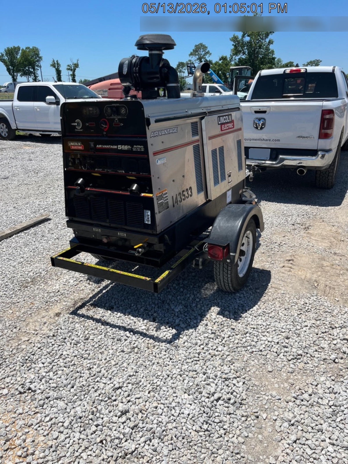 2021 Lincoln Electric Air Vantage 566 Air Vantage 566X Ready Pak 3 (includes trailer, cable rack, fender light kit); no telematics
