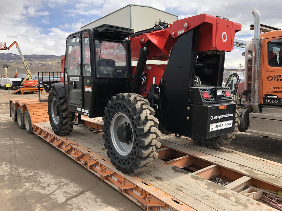 2020 Manitou MTA10055 Cab/Heat/Air, LED Work Lights, Solid Tires, Lift Hook, Beacon, Auxiliary Hydraulics w/66" Carriage and 60" Forks