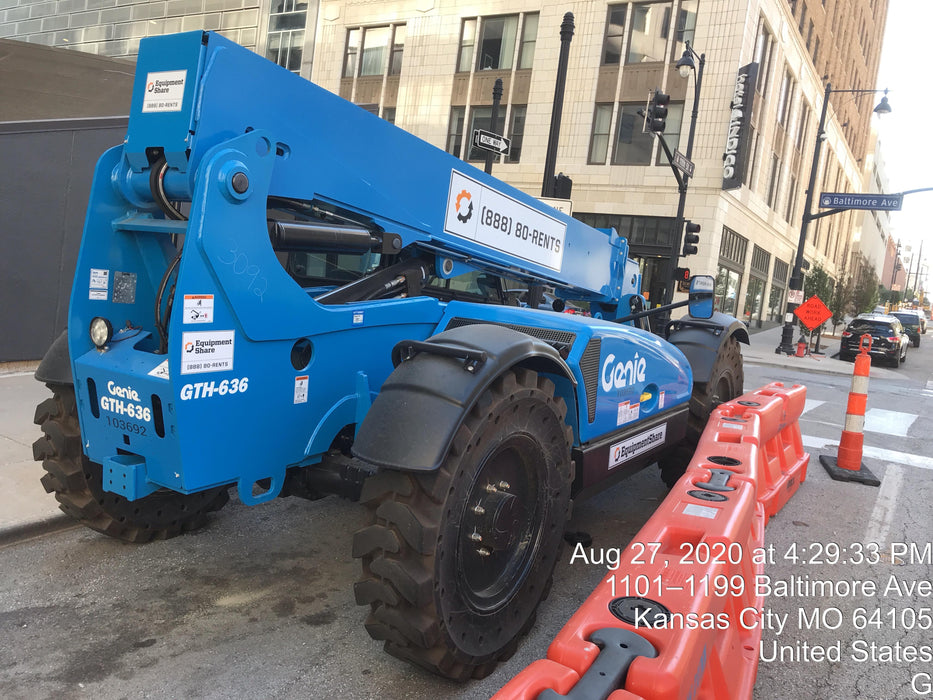 2020 Genie GTH-636 Cab/Heat/Air, Solid Tires, Work Lights, Beacon, Aux Hydraulics, Back up Alarm