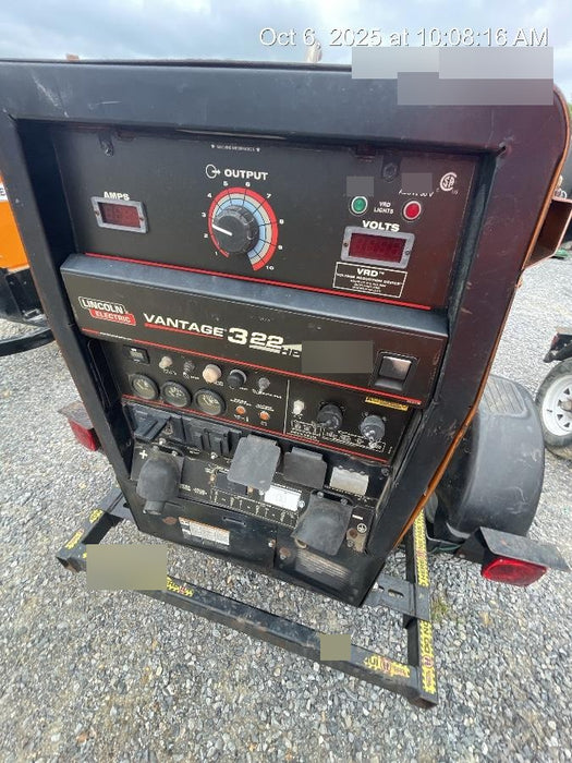 2021 Lincoln Electric Vantage 322 Vantage 322 Ready Pak 3 w/ Decals, ORANGE (includes trailer, cable rack, fender light kit) NO Telematics