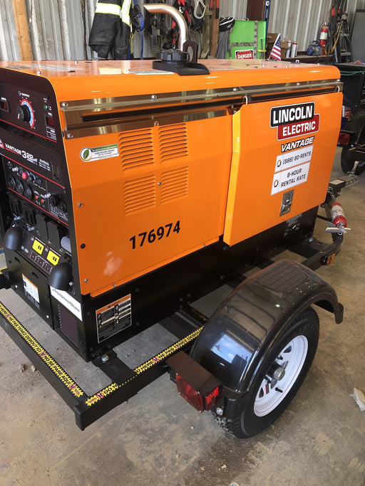 2021 Lincoln Electric Vantage 322 Vantage 322 Ready Pak 3 w/ Decals, ORANGE (includes trailer, cable rack, fender light kit) NO Telematics